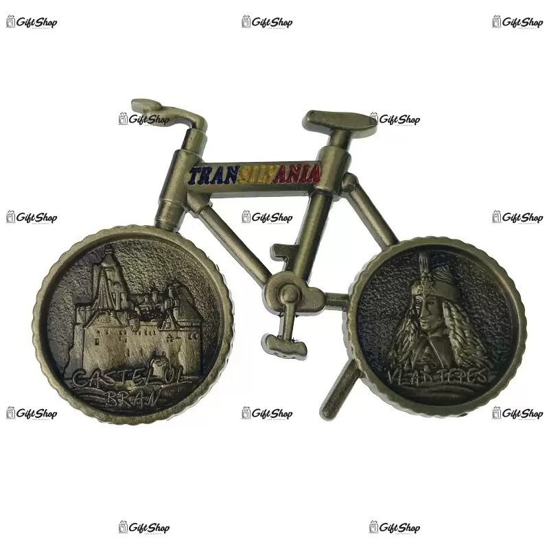 Magnet forma bicicleta din metal castelul bran